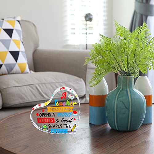 WaaHome Teacher Appreciation Gifts Best Teacher Gifts for Women Teacher Graduation Gifts End of Year Teacher Gifts from Students Heart Keepsake and Paperweight Appreciation Gifts for Teachers - Image 5