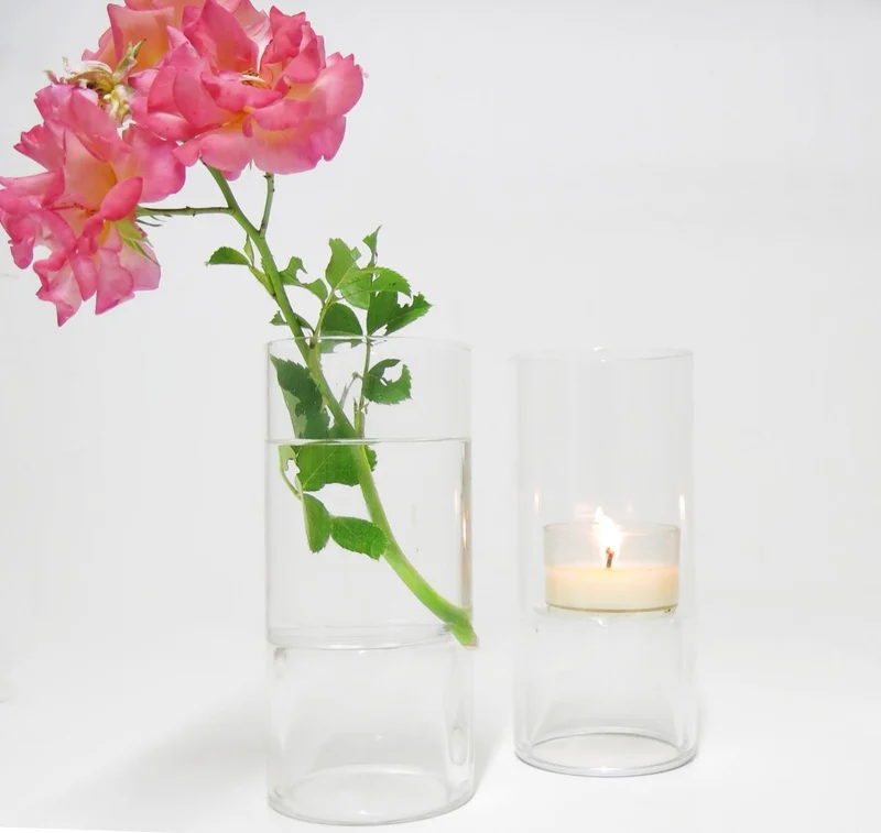 Missi 20 cm Clear Glass Candle Holder and Tealight Set