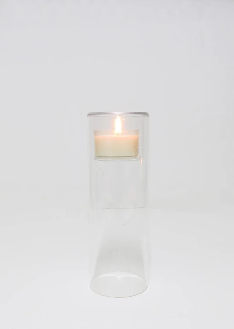 Missi 20 cm Clear Glass Candle Holder and Tealight Set