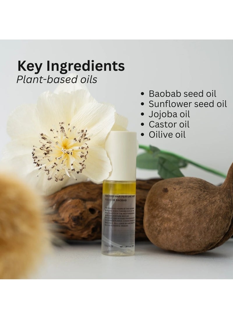 TOUN28 Baobab Hair Perfume Mist, Long-Lasting Citrus Floral Scent with 8 Natural Essential Oils, Lightweight, Non-Greasy, Silicone-Free Hair Perfume, Korean Hair Care for All Hair Types, 50ml - Image 4