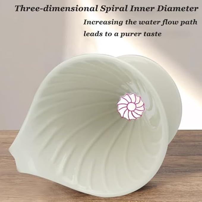Moonmen Ceramic Pour Over Coffee Dripper V60 Ceramic Coffee Filter Cup Conical HandBrewed Coffee Filter Cup Single Hole Threaded Filter Cup With Filter Paper White - Image 4