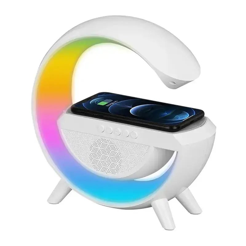 Maharsh GShape Wireless BT Speaker with FM Radio RGB Light Table Lamp Wireless Charger LED Smart Wake Up Light 15W Speaker for Home Indoor Outdoor Decoration Room - Image 1