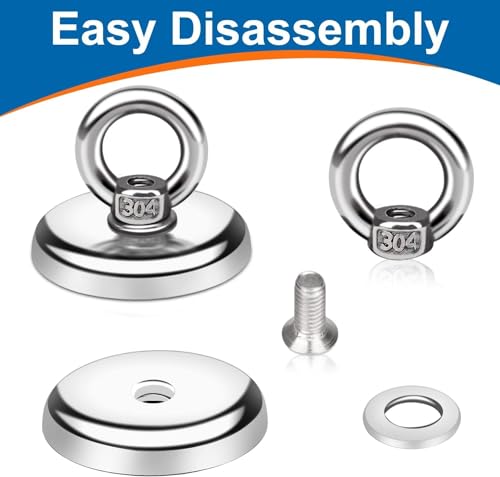 E BAVITE Magnetic Hooks 100 LB（45KG） Heavy Duty Neodymium Magnet Hook with Countersunk Hole Eyebolt Perfect for Home Kitchen Workplace Office and Garage Pack of 40 - Image 4