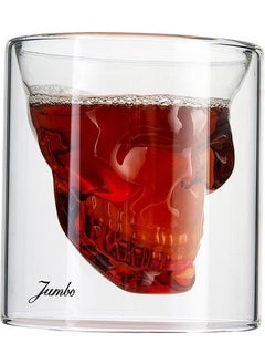 jumbo Glory Double Wall Double Walled Skull Large Size 2 Glasses 250 ml  - Image 1