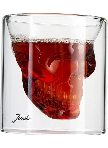 jumbo - Glory Double Wall Double Walled Skull Large Size 2 Glasses 250 ml - Image 1