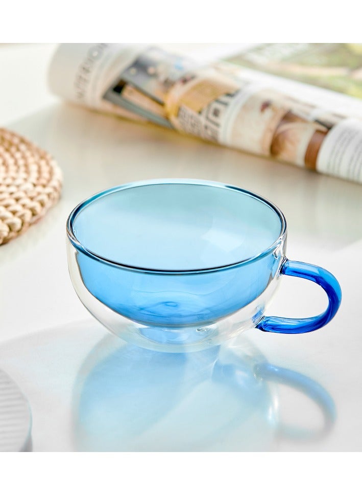 Double Layered Glass Cups For Insulated Women's Household Use Heat-resistant Milk Coffee Cups Flower Tea Water Cups Colored Glass Cups  - Image 1