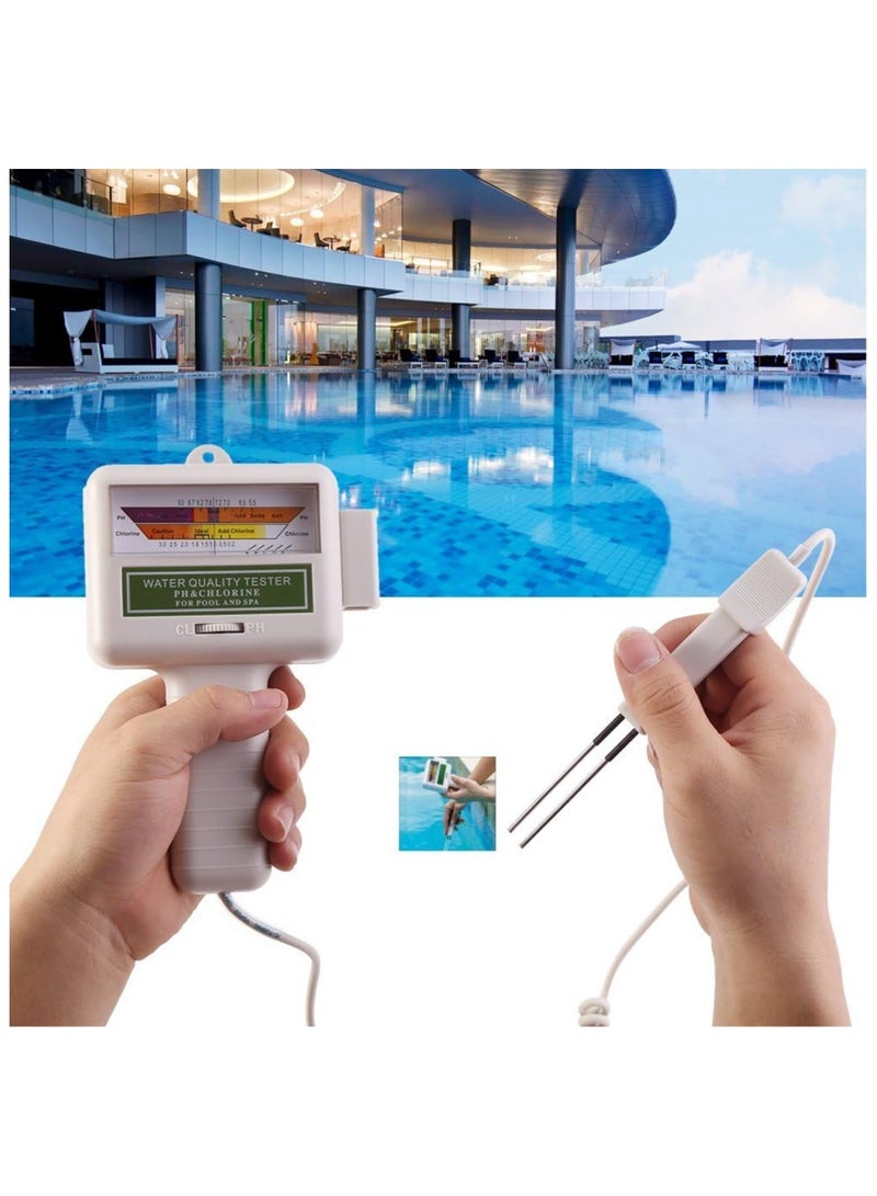 عام مقياس PH وكلورين يدوي، 2 في 1، يقيس مستوى الكلورين والرقم الهيدروجيني، جهاز لتحليل نوعية المياه ومراقبتها، مناسب للاستخدام في حمام السباحة، المسبح، مياه العيون الساخنة، والمياه الجارية. - Image 2