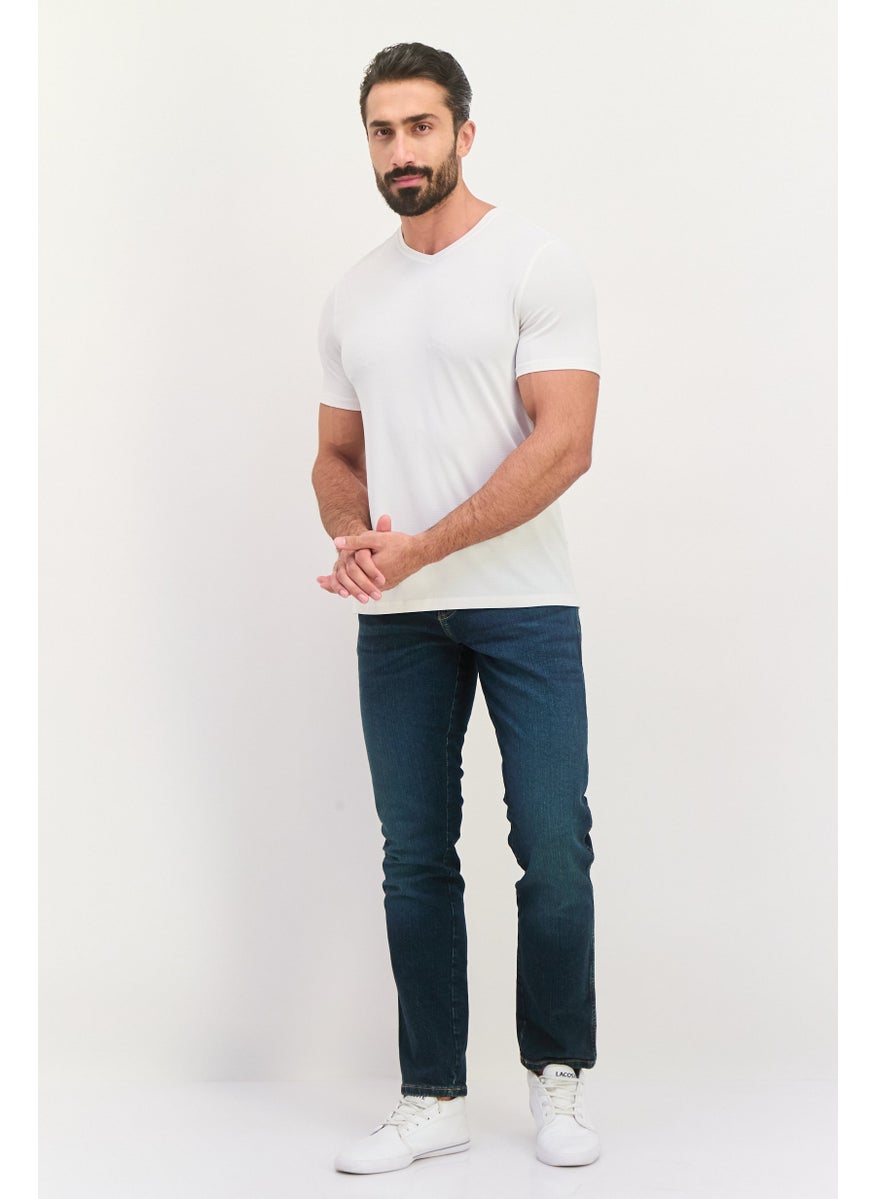 Wrangler - Men Slim Fit Washed Stretchable Jeans, Navy - Image 1