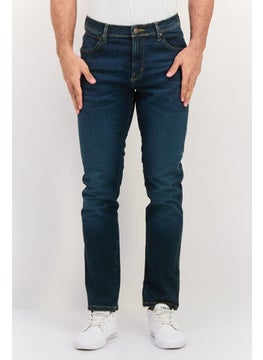 Men Slim Fit Washed Stretchable Jeans, Navy