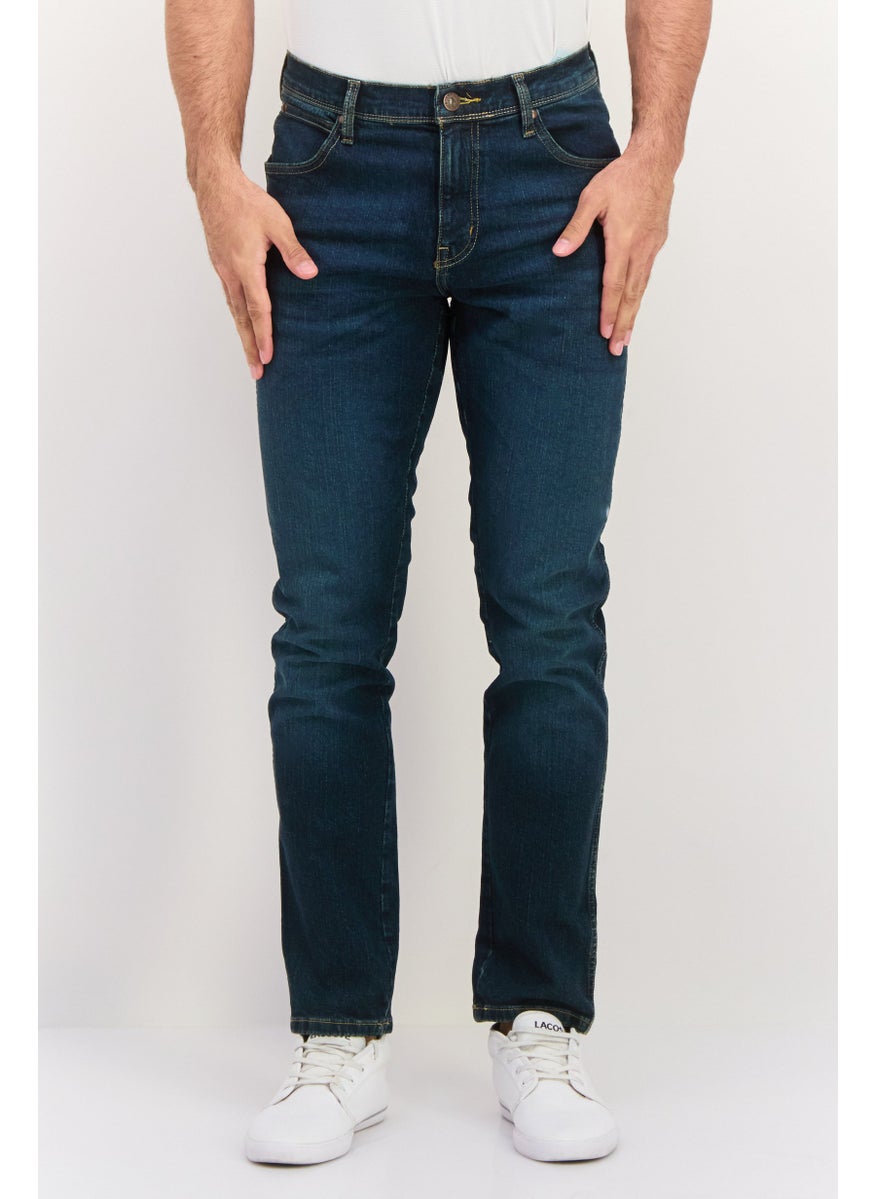Wrangler - Men Slim Fit Washed Stretchable Jeans, Navy - Image 1