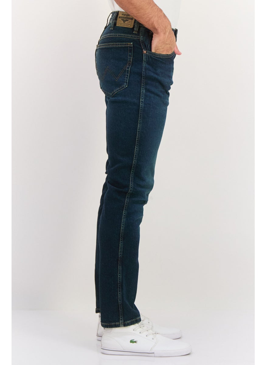 Wrangler - Men Slim Fit Washed Stretchable Jeans, Navy - Image 1