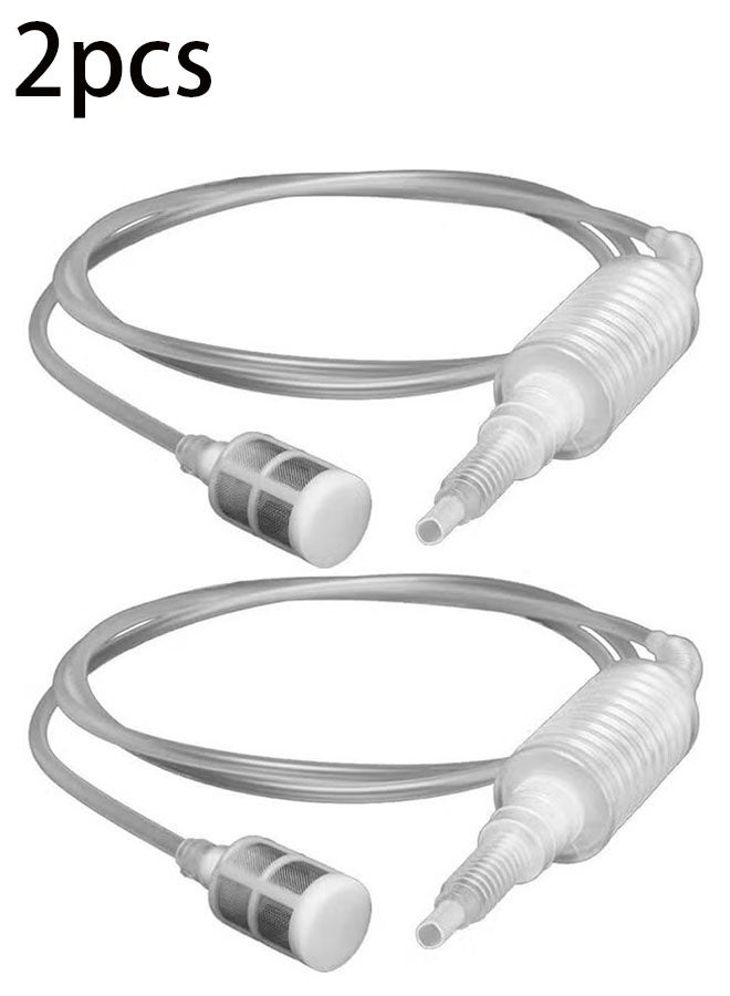 Ailily 2pcs Liquid Transfer Pump Water Fuel Suction Tube Squeezing Gas Siphon Manual Pumping Petrol Syphon for Light Oils Gas Diesel Petrol Fish Tank - Image 1