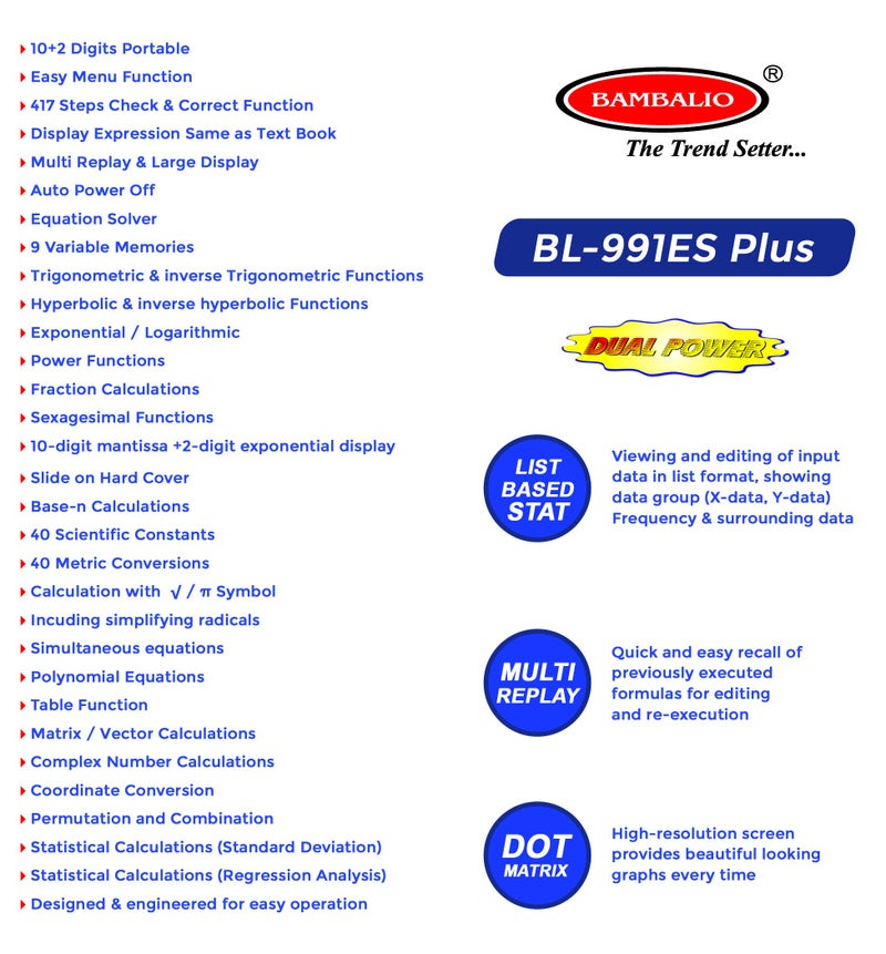 Bambalio BL-991ES Plus Scientific Calculator - Image 2