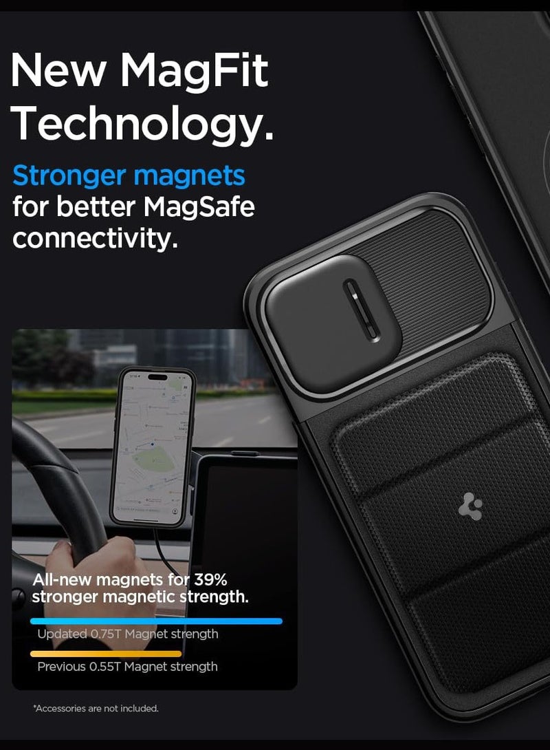 Spigen Optik Armor MagFit for iPhone 15 Pro Case Cover with MagSafe - Black - Image 4