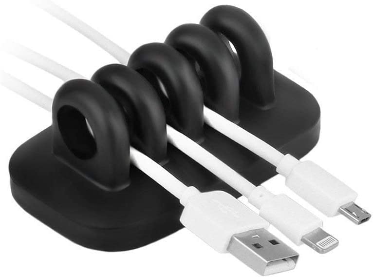 Monaco Cable Clip Holder Weighted Desktop Cord Management Fixture (Black) - Image 1