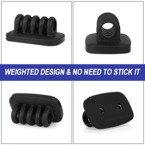 Monaco Cable Clip Holder Weighted Desktop Cord Management Fixture (Black) - Image 3