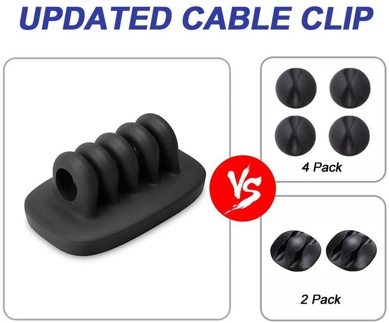 Monaco Cable Clip Holder Weighted Desktop Cord Management Fixture (Black) - Image 4