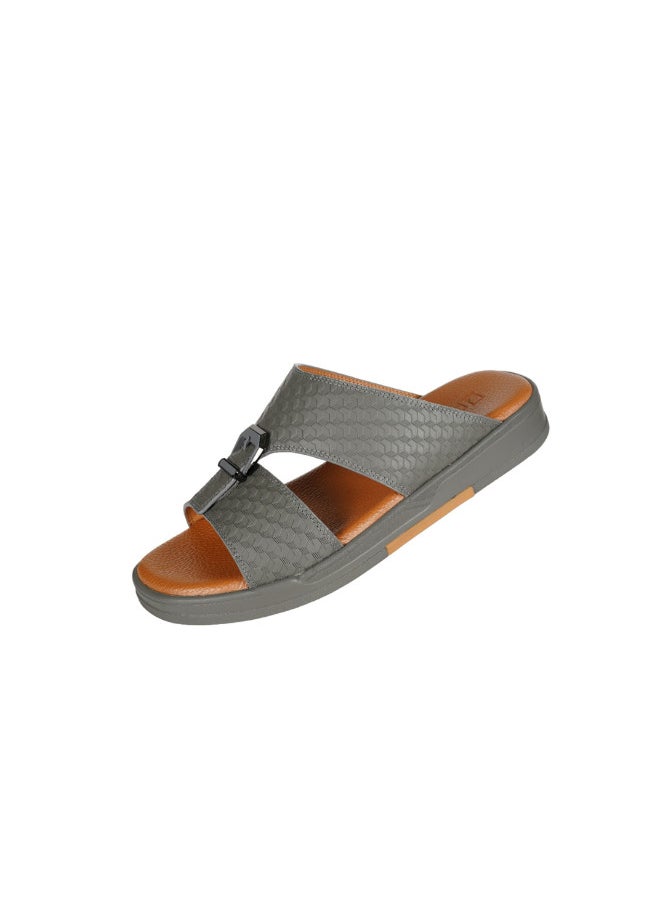 barjeel uno - 008-3385 Barjeel Uno Men Arabic Sandals BJM 11 Dark Grey - Image 1
