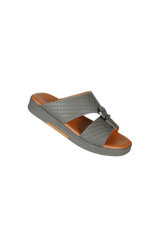 barjeel uno - 008-3385 Barjeel Uno Men Arabic Sandals BJM 11 Dark Grey - Image 1