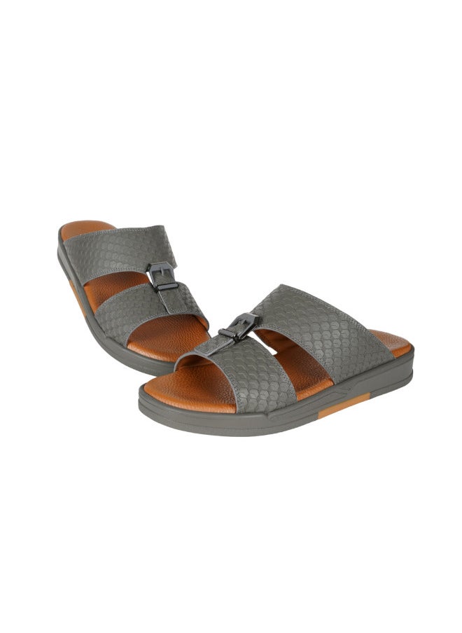 barjeel uno - 008-3385 Barjeel Uno Men Arabic Sandals BJM 11 Dark Grey - Image 1