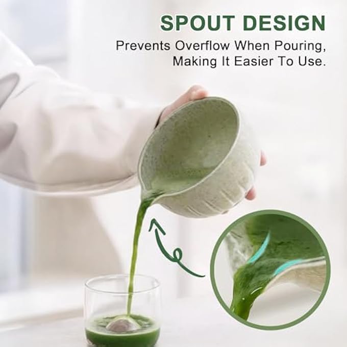 SURFOU Matcha Set 4 Pcs Bamboo Whisk Scoop Ceramic Bowl  Holder Handmade Japanese Kit For Usucha Koicha And Latte Ideal For Beginners  Tea Lovers - Image 5