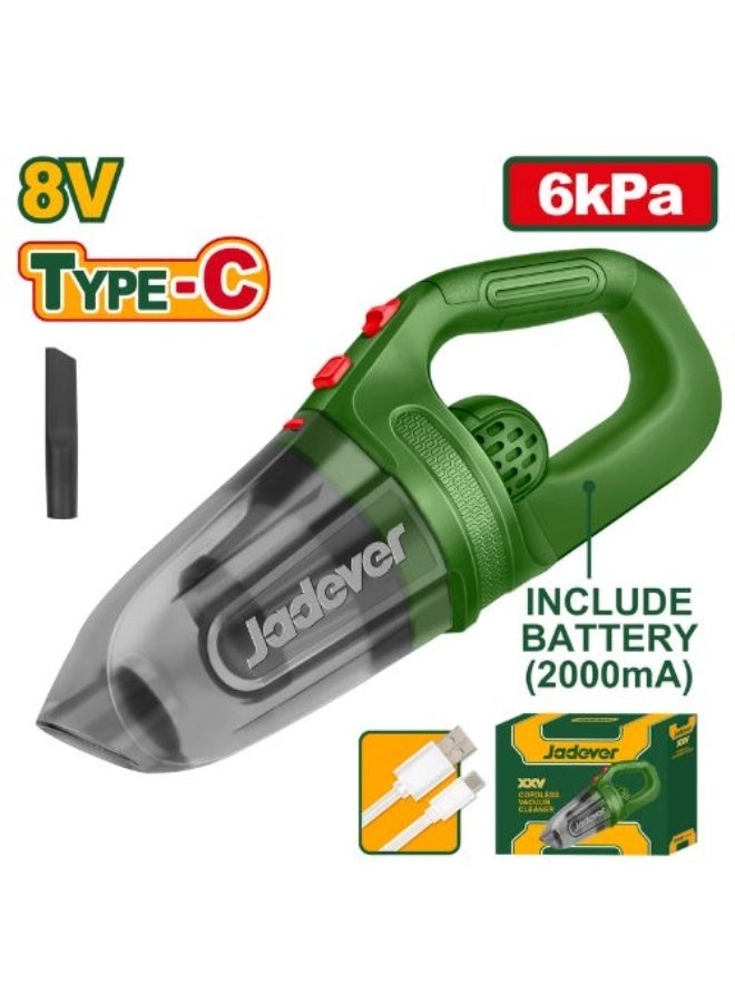 جاديفر  مكنسة سيارة بطارية 2000MAh شحن 8 فولت Type C موديل JDLV0801