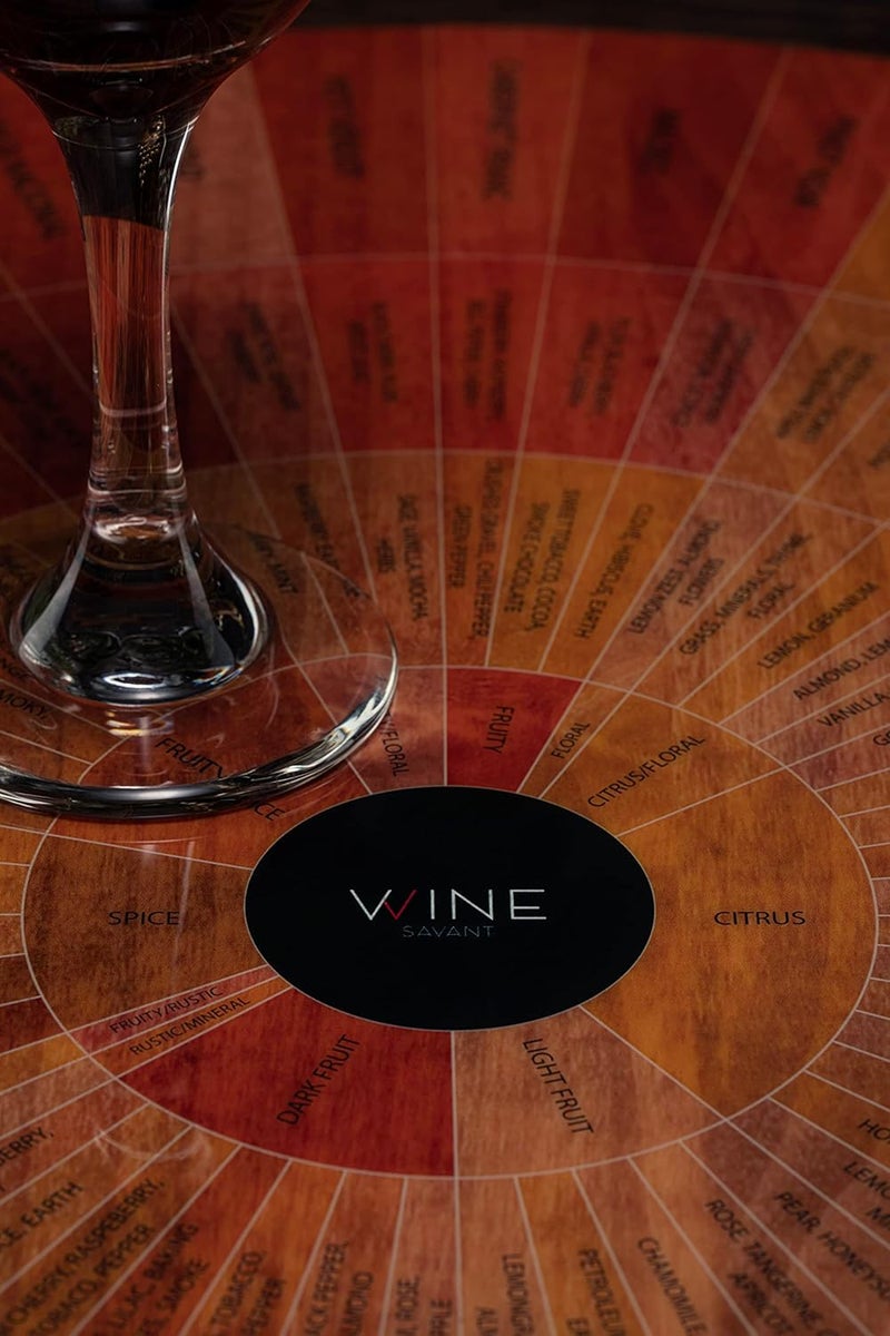 Gute Wine Wheel Handcrafted Wood - for Both Amateurs and Connoisseurs, A Guide to On Tasting, Identifies Primary, Secondary & Tertiary Flavors, as Well As Colors - Use as is, Decor or Cheeseboard (Glossy) - Image 5