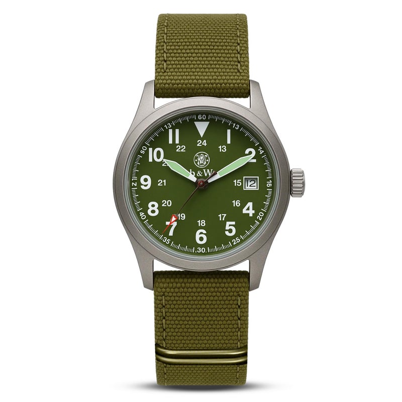 Smith & Wesson Menâ€™s Military Watch | Upgraded 42mm Tactical Design | 3 Interchangeable NATO Zulu Military-Grade Straps | 3 ATM Water Resistant | Scratch-Resistant Glass | Men's Watch Gift Box - Image 1