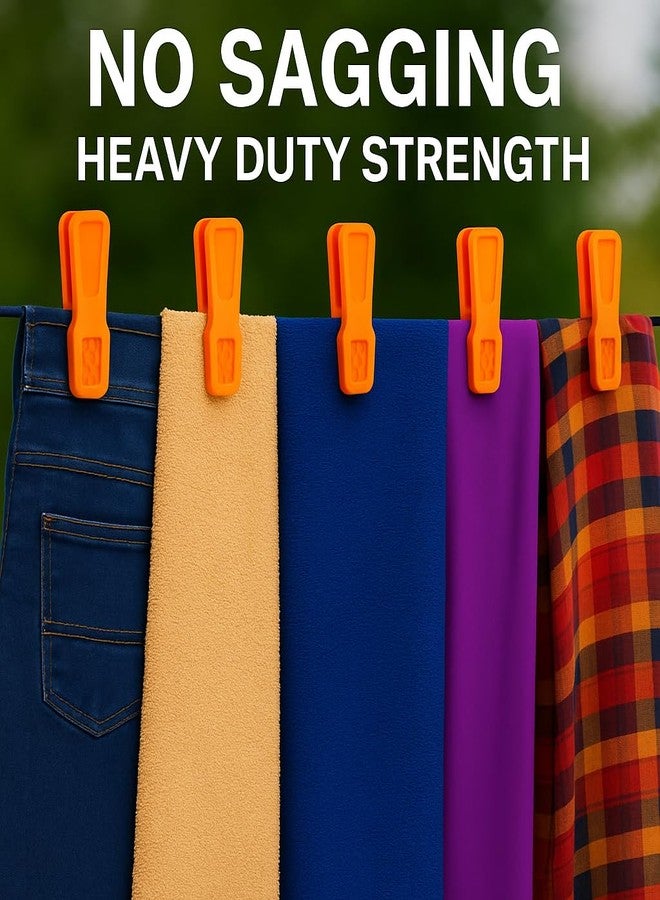 URBAN SELECT ™ Heavy Duty Cloth Drying Rope Combo | 22 Meter Clothesline Wire + 10 Clip Hooks + 1 Multipurpose Cutter | No Sagging | Rust-Proof | Strong Hanging Line for Balcony, Outdoor & Indoor Use - Image 3