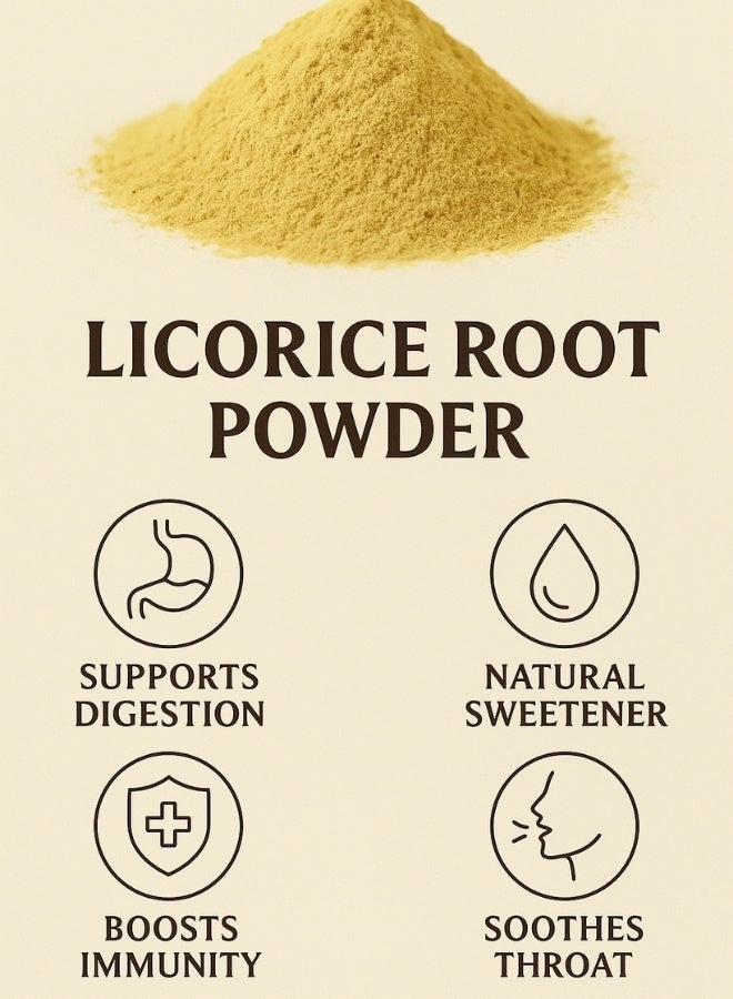 زهر مسحوق جذر عرق السوس - مسحوق جذر مجفف طبيعي 100%، مُفرز يدويًا، مُعالج بالشمس، مُحلي عشبي للشاي والعصائر والخبز - Image 5