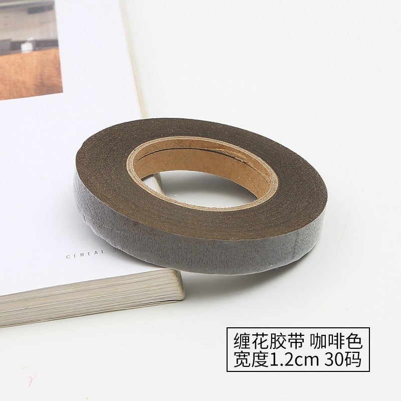 Generic Flower winding tape handmade DIY simulation flower flower rod paper bag tape paper tape candy flower rod winding tape wholesale Coffee width 1.2cm 30 yards