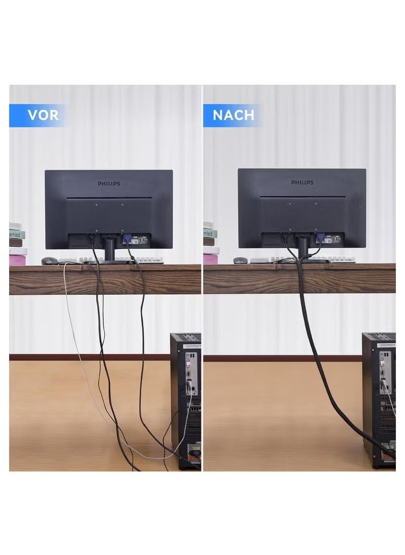 Generic - Adjustable Braided Cable Sleeve, Wire Management Sleeve Concealer for TV Table, Computer Cable Sleeve with Flame Retardant Cord Organizer and Protector, 3M/9.84ft, Black - Image 1