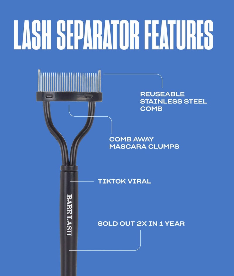 Babe Original Pro Eyelash Separator, Removes Clumps on Mascara, Reusable Stainless Steel Lash Comb for Cleaning Lashes - Image 4
