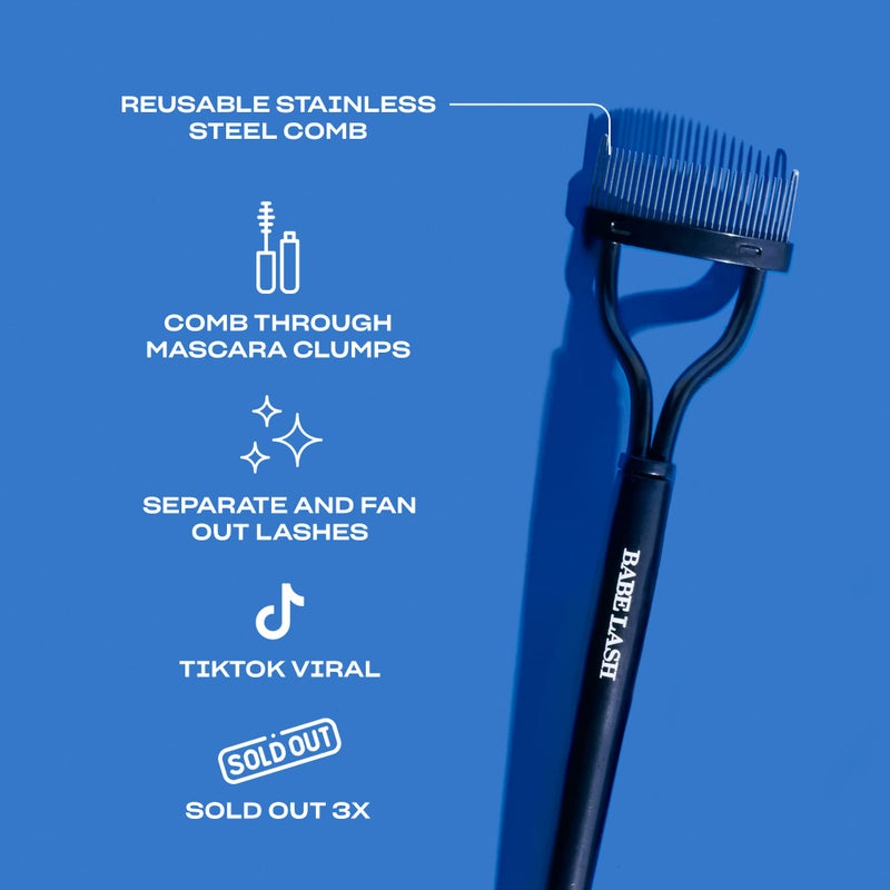 Babe Original Pro Eyelash Separator, Removes Clumps on Mascara, Reusable Stainless Steel Lash Comb for Cleaning Lashes - Image 5