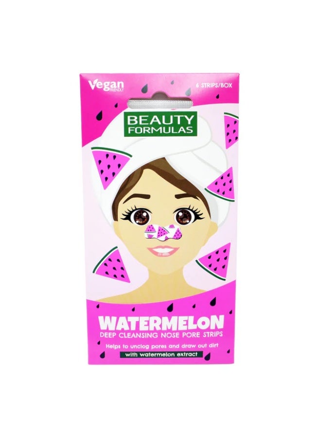 BEAUTY FORMULAS Watermelon Deep Cleansing Nose Pore Strips -6 pcs