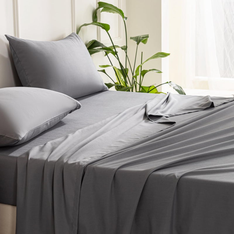 Lavisun Flat Sheets فقط 6 ملاءات أعلى الحزمة لتجهيزات التدليك Home Airbnb & Dorm Bed Sheet & Staintain Soft and Spreatable Sheets (رمادي كامل) - Image 2