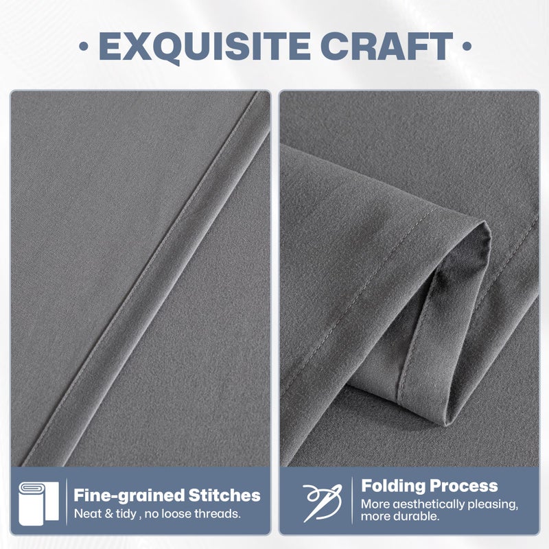 Lavisun Flat Sheets فقط 6 ملاءات أعلى الحزمة لتجهيزات التدليك Home Airbnb & Dorm Bed Sheet & Staintain Soft and Spreatable Sheets (رمادي كامل) - Image 4