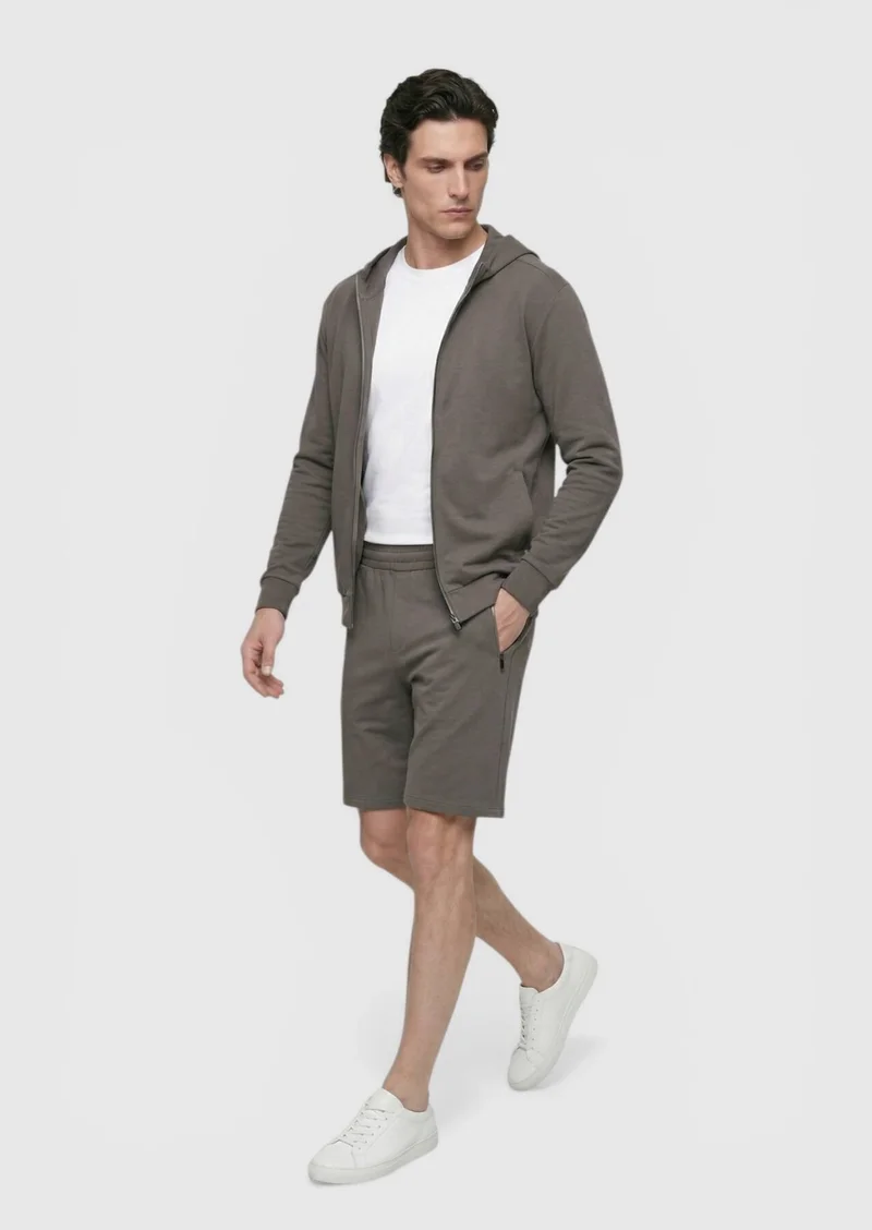 RAMSEY Damson Color Knitting Regular Fit Casual Bermuda