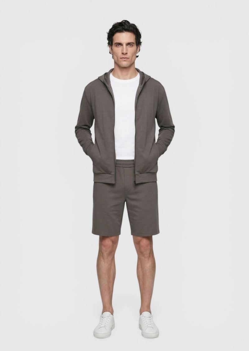RAMSEY Damson Color Knitting Regular Fit Casual Bermuda - Image 4