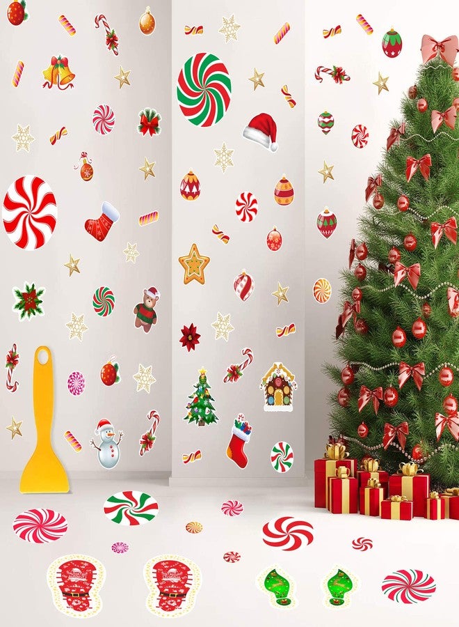 كيدال ملصقات أرضية بنكهة النعناع من كيديل لعيد الميلاد، 54 قطعة، ملصقات حفلات على شكل آثار أقدام، ديكورات ومستلزمات حفلات أرض حلوى عيد الميلاد - Image 4