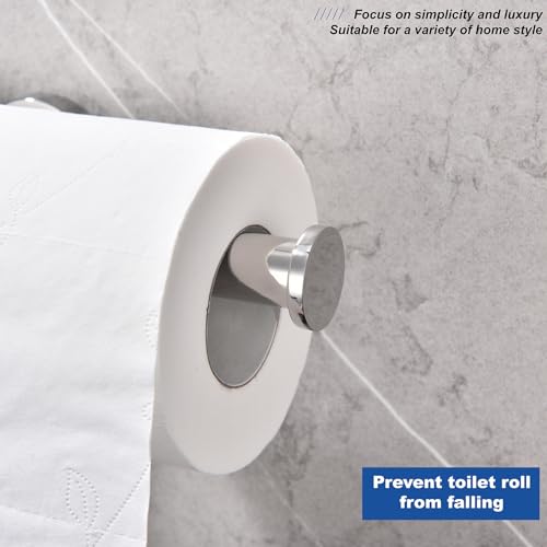 TASTOS Polished Chrome Toilet Paper Holder SUS304 Stainless Steel, Modern Round Tissue Roll Holders Wall Mount, Toilet Paper Roll Dispenser Bathroom 5 inch TP Holder for Kitchen Washroom - Image 5