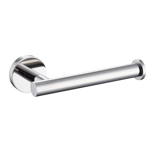 TASTOS Polished Chrome Toilet Paper Holder SUS304 Stainless Steel, Modern Round Tissue Roll Holders Wall Mount, Toilet Paper Roll Dispenser Bathroom 5 inch TP Holder for Kitchen Washroom - Image 1