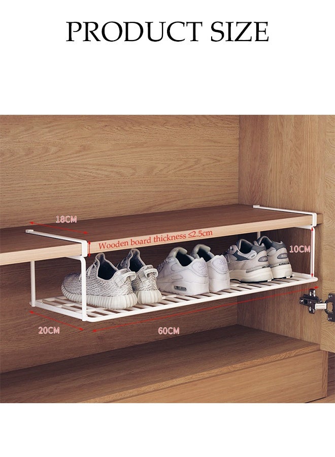 DUNISO رف أحذية للخزانة، منظم أحذية، رف تخزين أحذية من الصلب الكربوني، رف أحذية معلق موفر للمساحة (أبيض) - Image 2