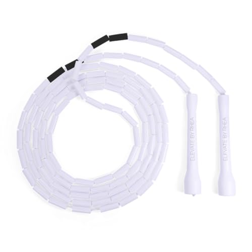 Elevate Rope By Rhea.rri - Professional Beaded Jump Rope - 3m Adjustable, Quality Beads & Poly Cord - For Freestyle, Cardio & Tricks - All Levels & Indoor/Outdoor Use (Black/White) - Image 1