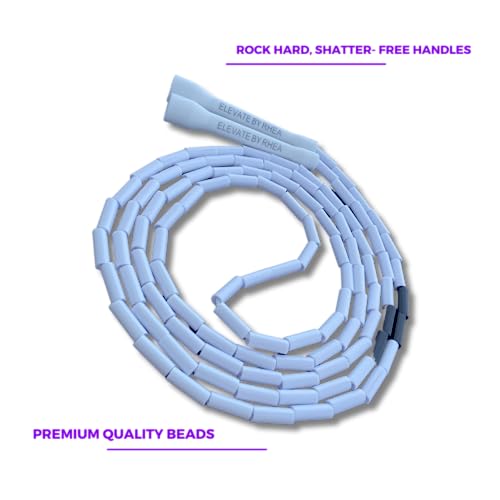 Elevate Rope By Rhea.rri - Professional Beaded Jump Rope - 3m Adjustable, Quality Beads & Poly Cord - For Freestyle, Cardio & Tricks - All Levels & Indoor/Outdoor Use (Black/White) - Image 3