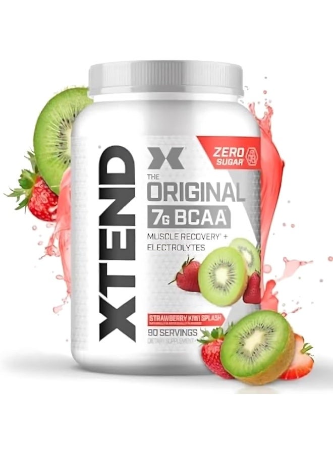 XTEND Original BCAA Powder Strawberry Kiwi Splash | ZERO CALORIE, ZERO CARB, ZERO SUGAR - Post Workout Muscle Recovery Drink with Amino Acids - 7g BCAAs for Men & Women | 90 Servings - Image 2