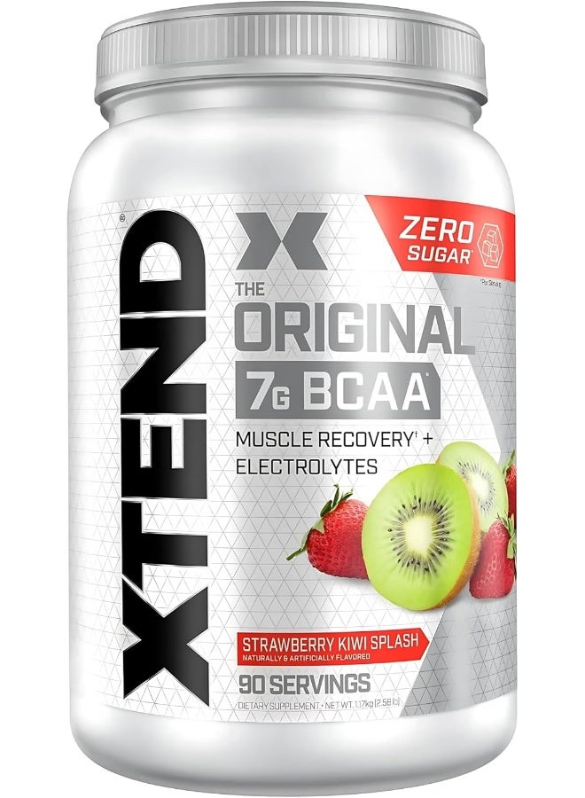 XTEND Original BCAA Powder Strawberry Kiwi Splash | ZERO CALORIE, ZERO CARB, ZERO SUGAR - Post Workout Muscle Recovery Drink with Amino Acids - 7g BCAAs for Men & Women | 90 Servings - Image 1