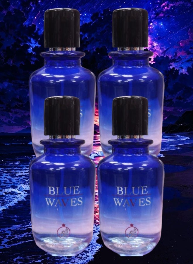 Blue 4 Pieces Blue Waves Perfume 100ML - Image 1