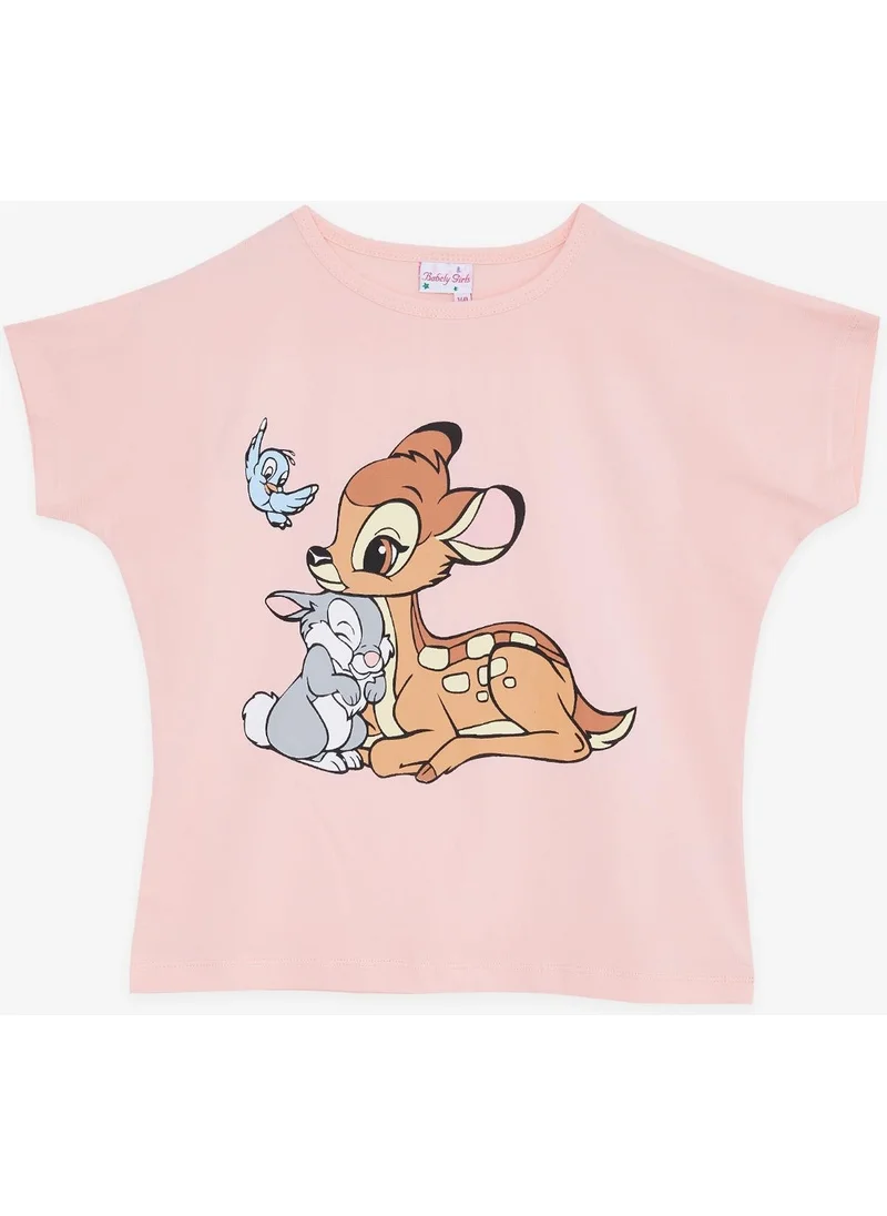 Breeze Girl's Crop T-Shirt Friendship Themed 10-16 Years, Salmon