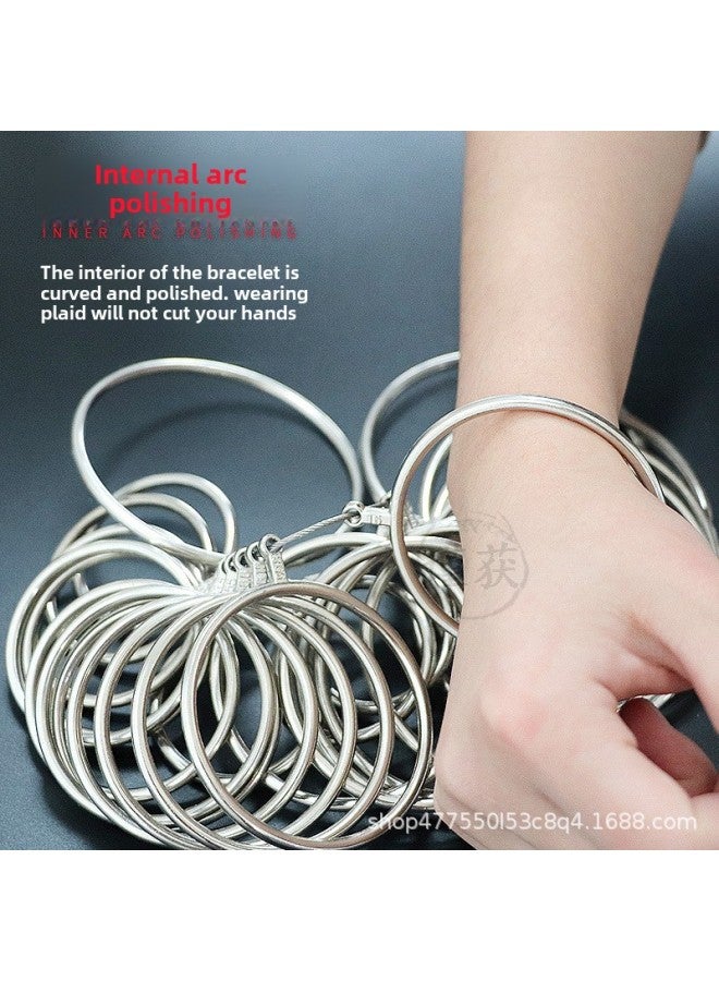 Alloy Bracelet Ring Plastic Ring Bar Measuring Instrument Deformation Repair Bar Correction Glue Hammer Hitting Gold Tool Set-Model:Alloy Bracelet Ring 450g + White Harbor Measuring Belt - Image 4